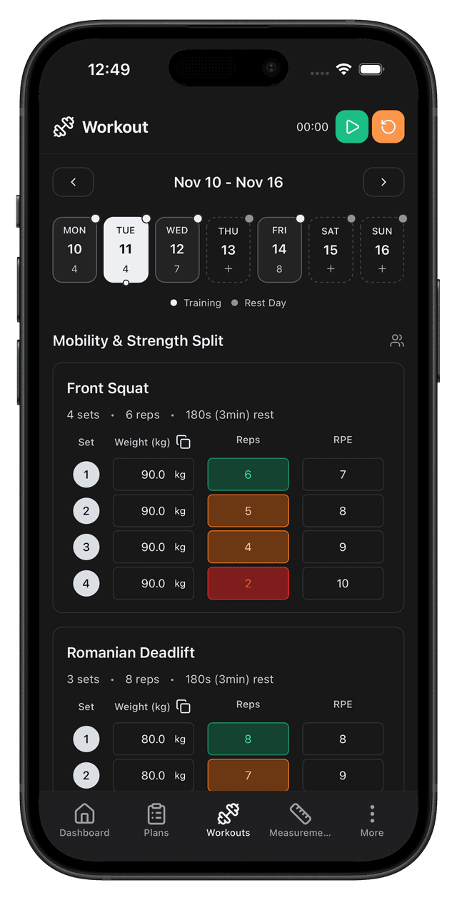 Workout Screen